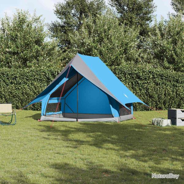Tente familiale avec toit Bleu et gris 220 x 220 x 184 cm