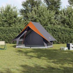 Tente familiale avec toit Gris et orange 220 x 220 x 184 cm