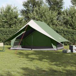 Tente familiale avec toit Vert et blanc 315 x 286 x 200 cm