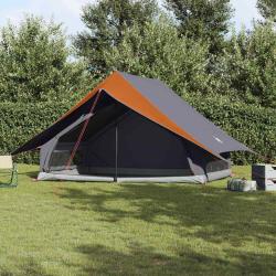 Tente familiale avec toit Gris et orange 315 x 286 x 200 cm