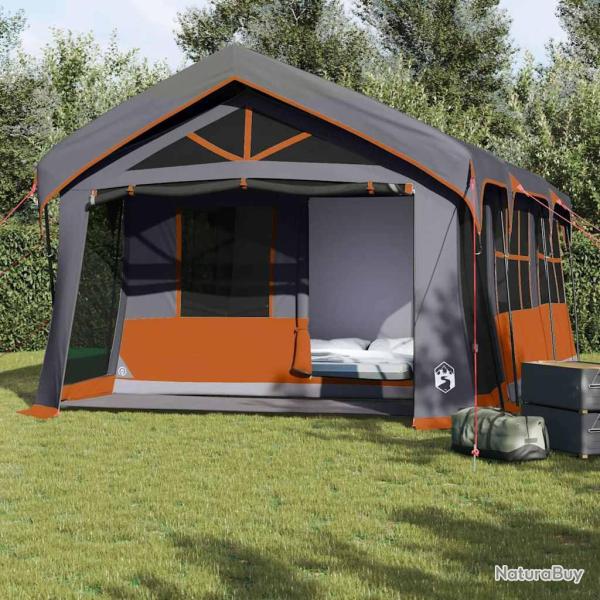 Tente familiale Gris et orange 620 x 322 x 240 cm Polyester