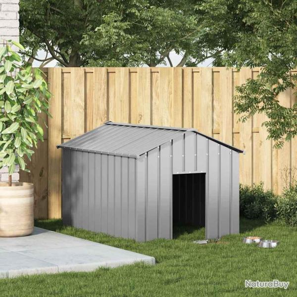 Niche pour chien avec toit, en acier galvanis�, noire, pour le jardin, 113 � 153 � 101 cm