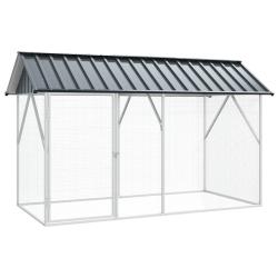 Cage pour oiseaux Anthracite 227 x 112 x 141 cm Acier galvanis&eacute;