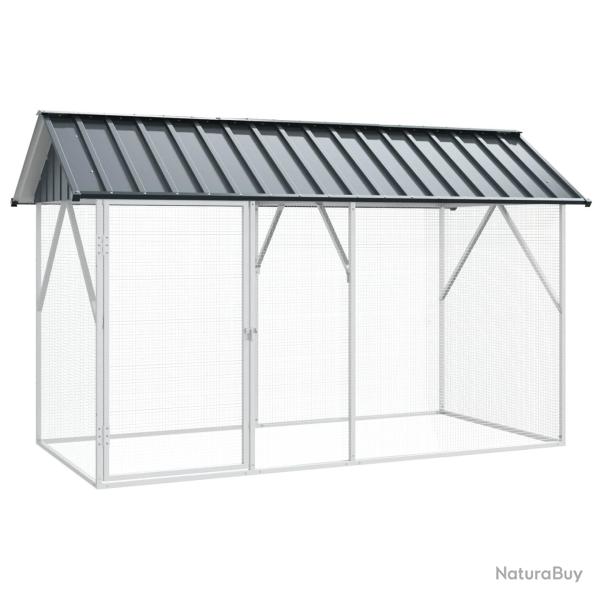 Cage pour oiseaux Anthracite 227 x 112 x 141 cm Acier galvanis�
