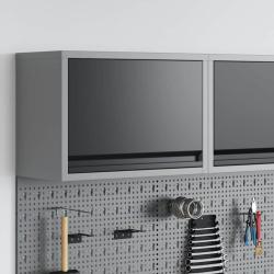 Armoire &agrave; outils avec stockage Noir et gris 50 x 25 x 35 cm