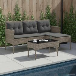 Ensemble de canap&eacute; de avec coussin 2 pcs polyrotin