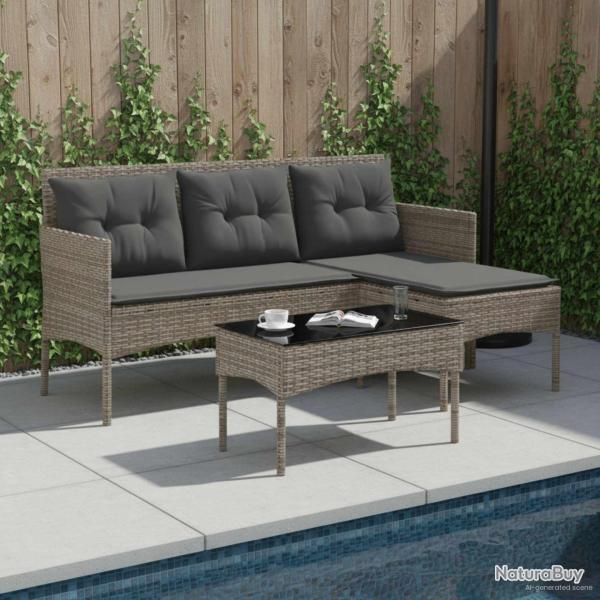 Ensemble de canap� de avec coussin 2 pcs polyrotin