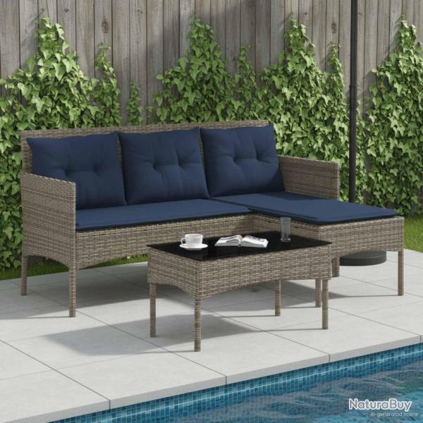 Ensemble de canap� de 2 pcs Gris et bleu marine
