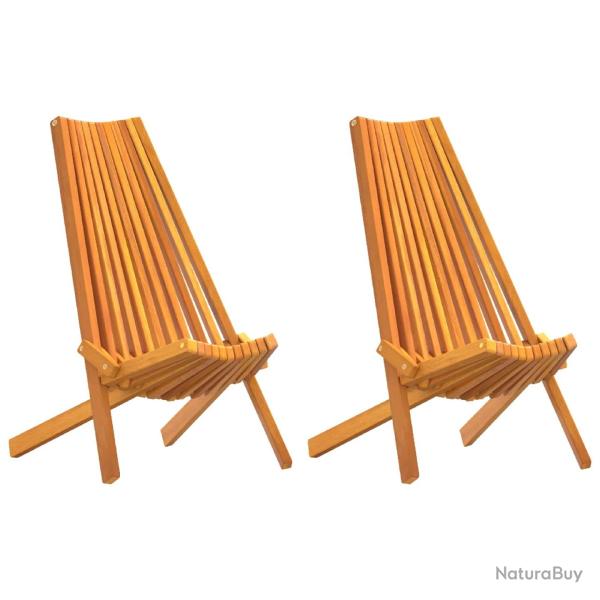 Chaise 2 pcs Marron 69 x 56 x 84 cm Bois d'Acacia Massif
