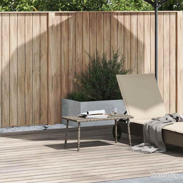 Table basse de rectangulaire gris 80x40x37 cm rotin