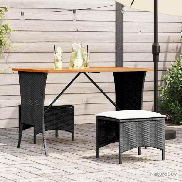 Table de avec dessus en bois d'acacia noir 105x75x72 cm