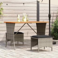 Table de avec dessus en bois d'acacia gris 105x75x72 cm