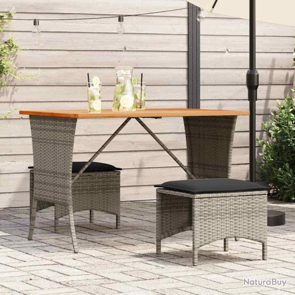 Table de avec dessus en bois d'acacia gris 105x75x72 cm