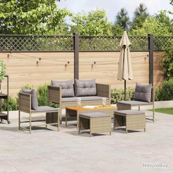 Ensemble de canap� de 6 pcs Beige et Gris clair