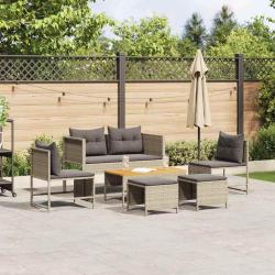 Ensemble de canap&eacute; de 6 pcs Gris clair et gris fonc&eacute;