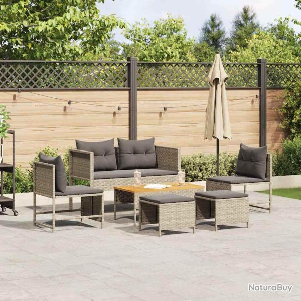 Ensemble de canap� de 6 pcs Gris clair et gris fonc�