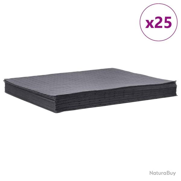 Tampons absorbants d'huile 25 pcs gris 40x50 cm