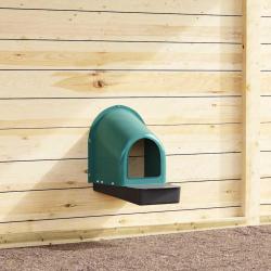 Nichoirs &agrave; poules 4 pi&egrave;ces Fixation murale Plastique vert fonc&eacute;