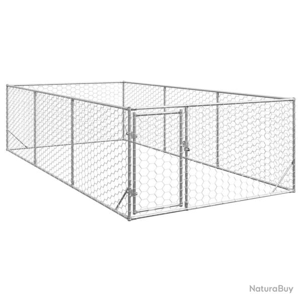 Niche d'ext�rieur pour chien avec porte, 2 x 4 x 1 m, acier galvanis�