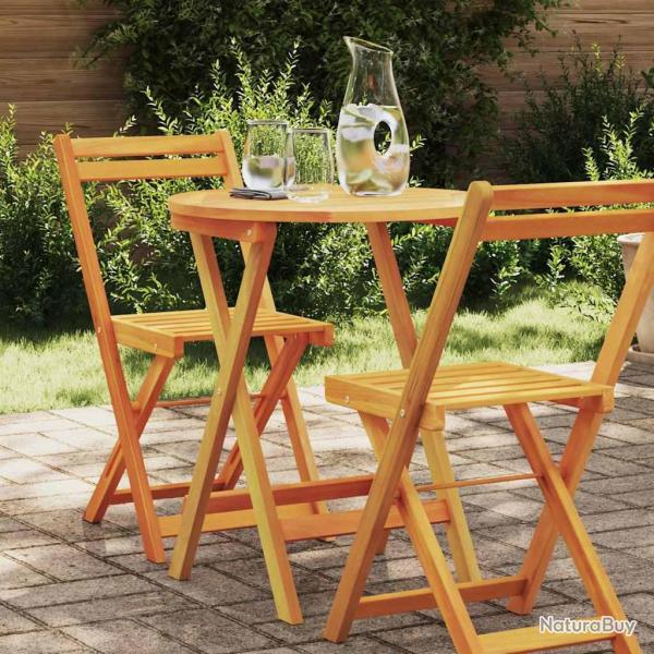 Table en bois d'acacia massif, naturelle, pour la cuisine, 60 � 60 � 72 cm