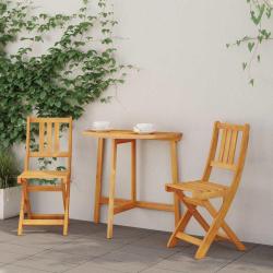 Chaises de bistrot d'ext&eacute;rieur 2 pcs Bois d'Acacia Massif