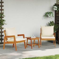 Ensemble bistrot, 3 pi&egrave;ces, en bois d'acacia massif marron