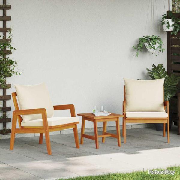 Ensemble bistrot, 3 pi�ces, en bois d'acacia massif marron