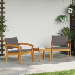 Ensemble bistrot avec coussin 3 pcs Marron Polyester
