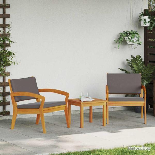 Ensemble bistrot avec coussin 3 pcs Marron Polyester