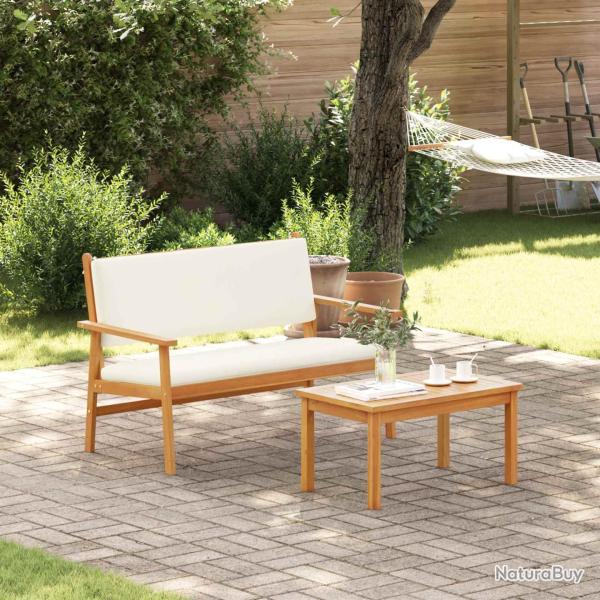 Ensemble de canap� de avec coussin 2 pcs Blanc cr�me