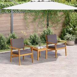 Chaise de 2 pcs Anthracite Bois d'Acacia Massif