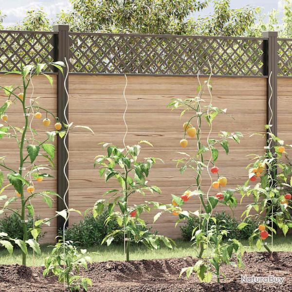 Soutien de plante 5 pcs Argent� 150 x 0,6 x 0,6 cm Acier