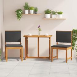 Chaise de avec coussin 2 pcs Marron Bois d'acacia massif