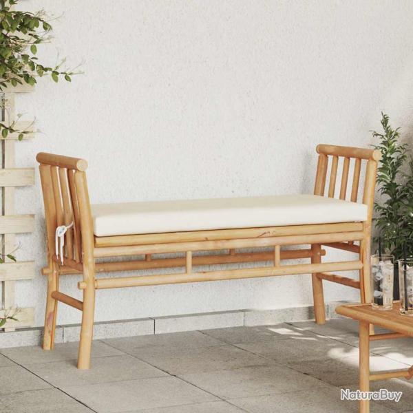 Banc de avec coussin Marron 110 x 38 x 65cm Bambou