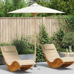 Parasol de Blanc cr&egrave;me &Oslash; 217 x 230 cm Bambou