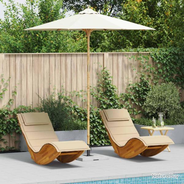Parasol de Blanc cr�me � 240 x 260 cm Bambou