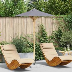 Parasol de Gris fonc&eacute; &Oslash; 150 x 210 cm Bambou
