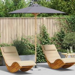 Parasol de Gris fonc&eacute; &Oslash; 217 x 230 cm Bambou
