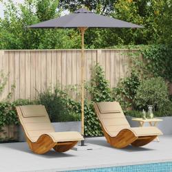 Parasol de Gris fonc&eacute; &Oslash; 240 x 260 cm Bambou