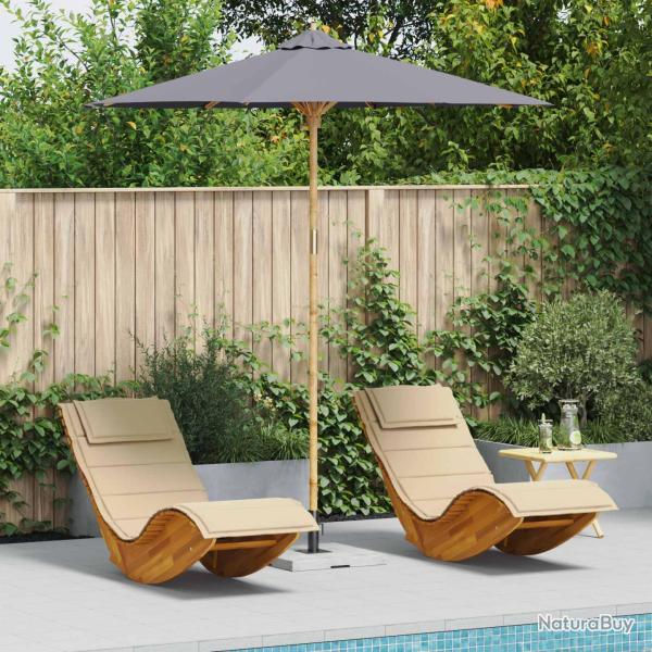 Parasol de Gris fonc� � 240 x 260 cm Bambou