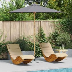 Parasol de Gris fonc&eacute; &Oslash; 270 x 260 cm Bambou