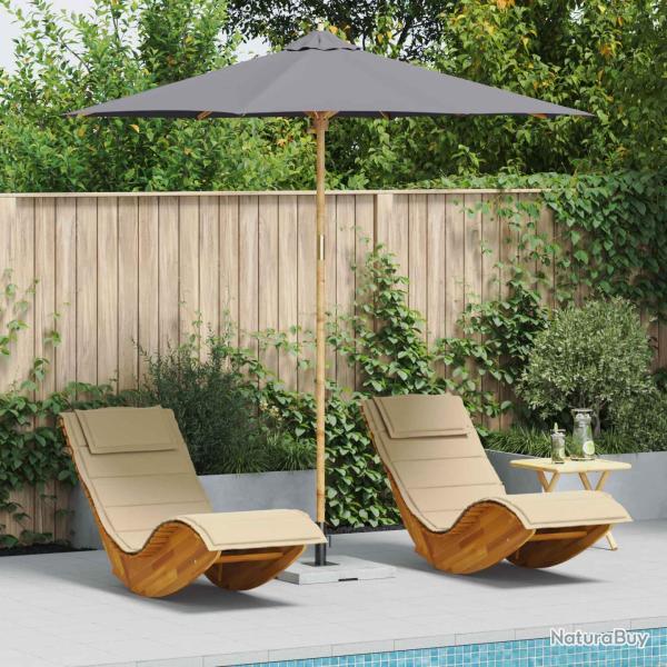 Parasol de Gris fonc� � 270 x 260 cm Bambou