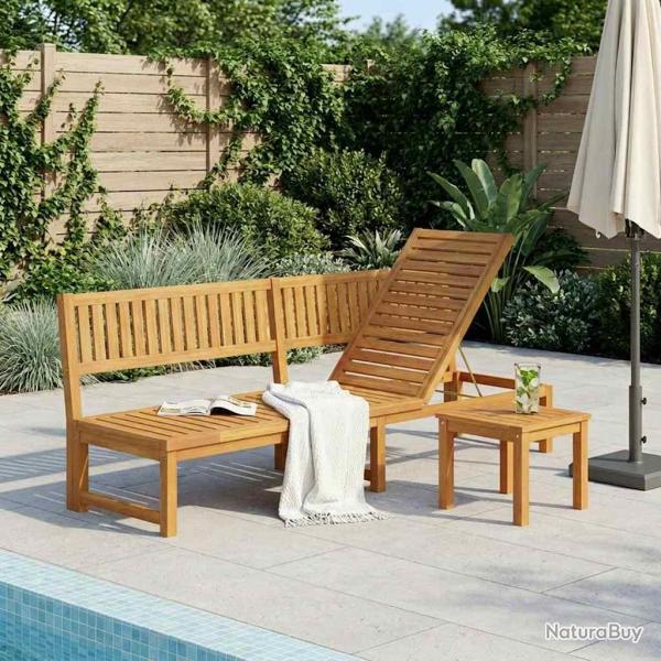 Transat Huile Naturelle 200 x 57 x 75cm Bois d'acacia massif