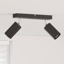 Spot de plafond avec des projecteurs Noir 26 x 6 x 16 cm M&eacute;tal
