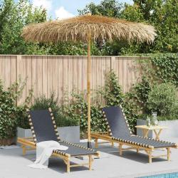 Parasol Tiki avec toile en feuille de bananier 240 cm en bambou