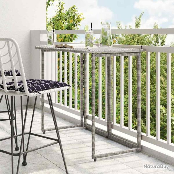 Table de pliante gris 90 x 51 x 75 cm polyrotin