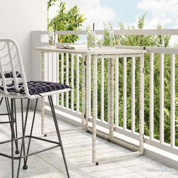 Table de pliante gris clair 90 x 51 x 75 cm polyrotin