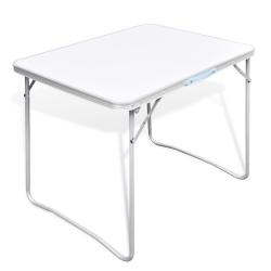 Table pliable de camping avec cadre m&eacute;tallique 80x60 cm