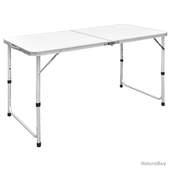 Table pliable de camping Hauteur r�glable Aluminium 120x60 cm