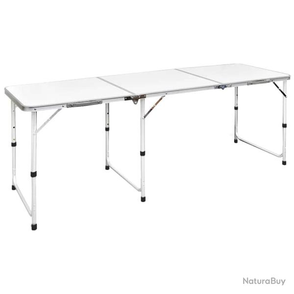 Table pliante de camping en aluminium avec hauteur ajustable
